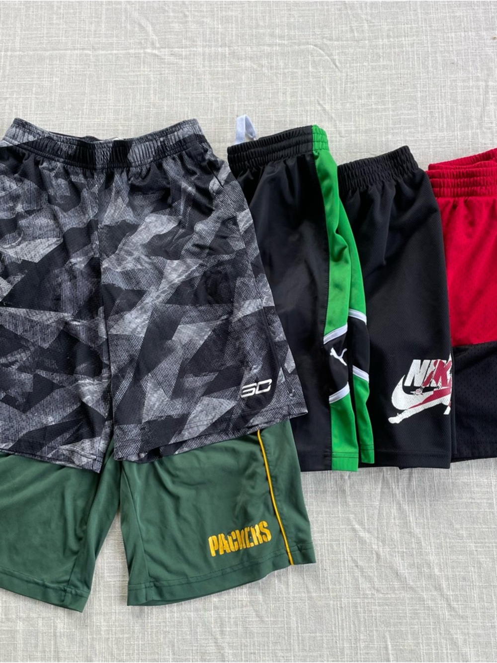Lot Of 5 Boys Medium Basketball Shorts Under Armour Jordan Puma NFL Packers